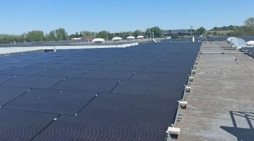 Decorative image, solar panels on top of The Hive